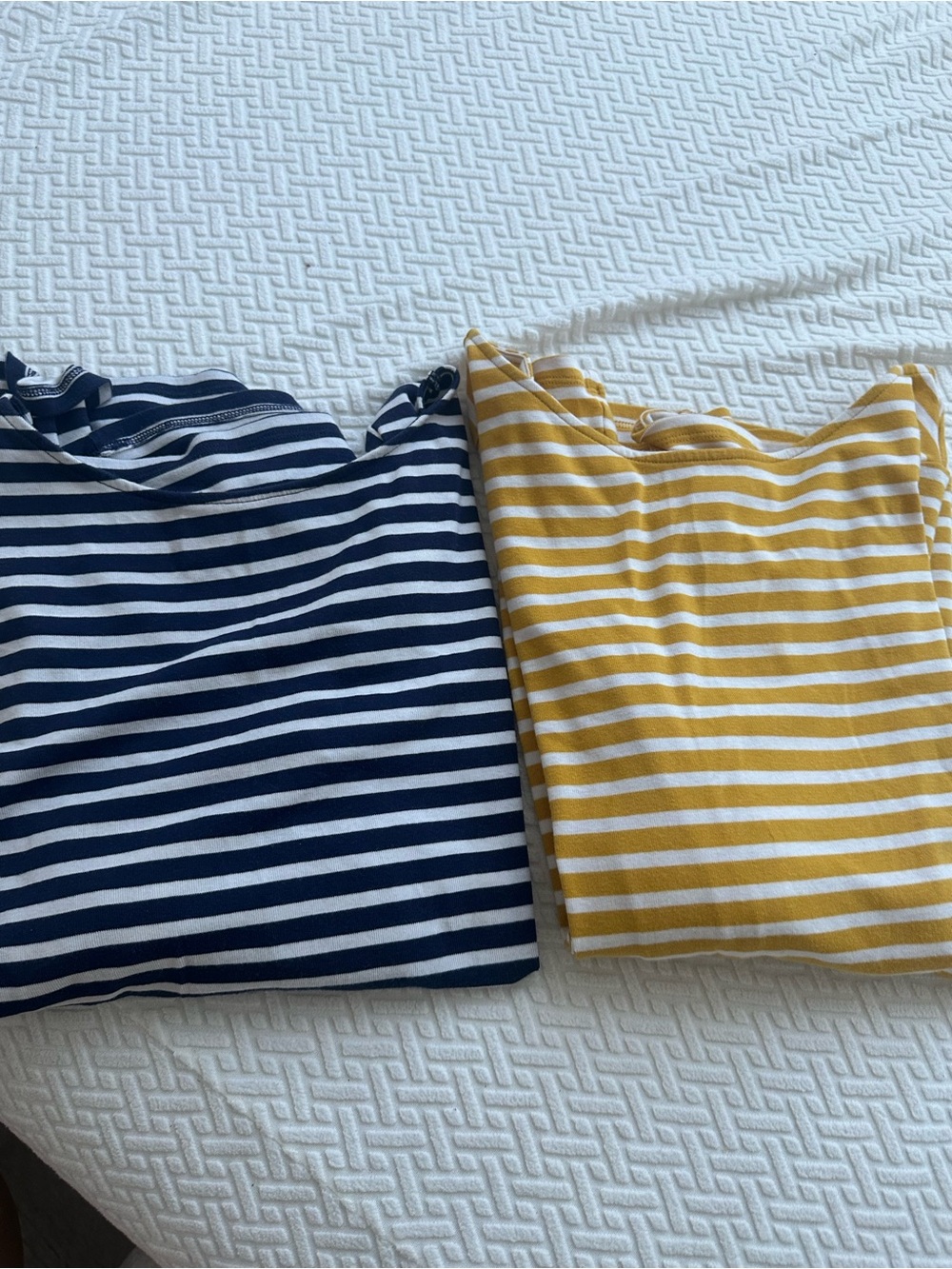 Bundle Old Navy Navy & White Striped Tee Set with Mustard Accent